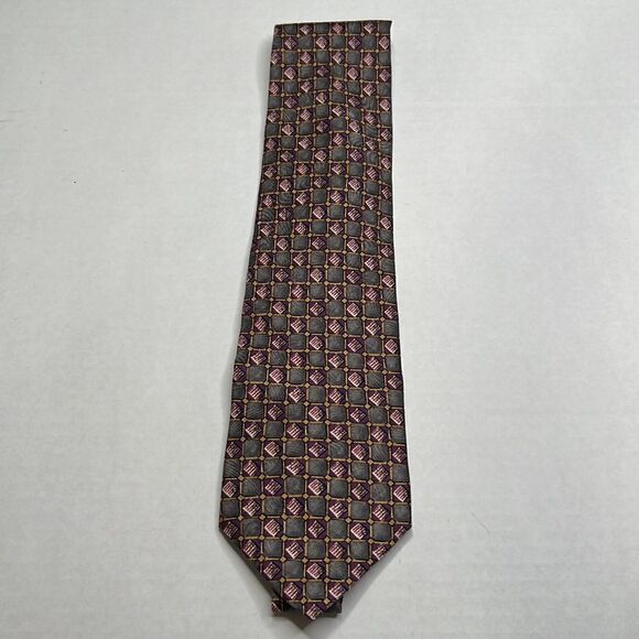 Villa Bugatti Italian Silk Tie EUC in gray and purple - Picture 2 of 7